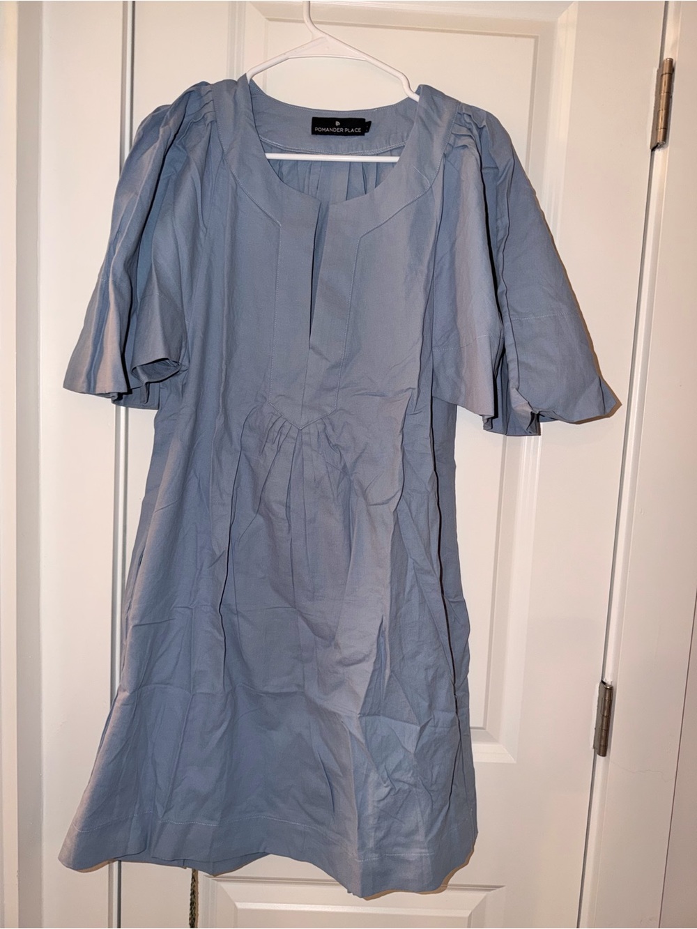 Pomander Place Powder Blue Puff Sleeve Mini Dress